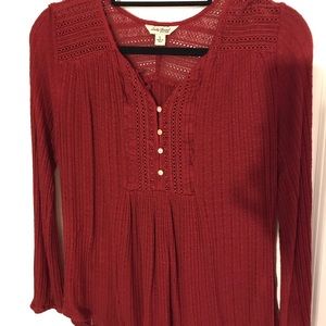 Lucky Brand red henley top
